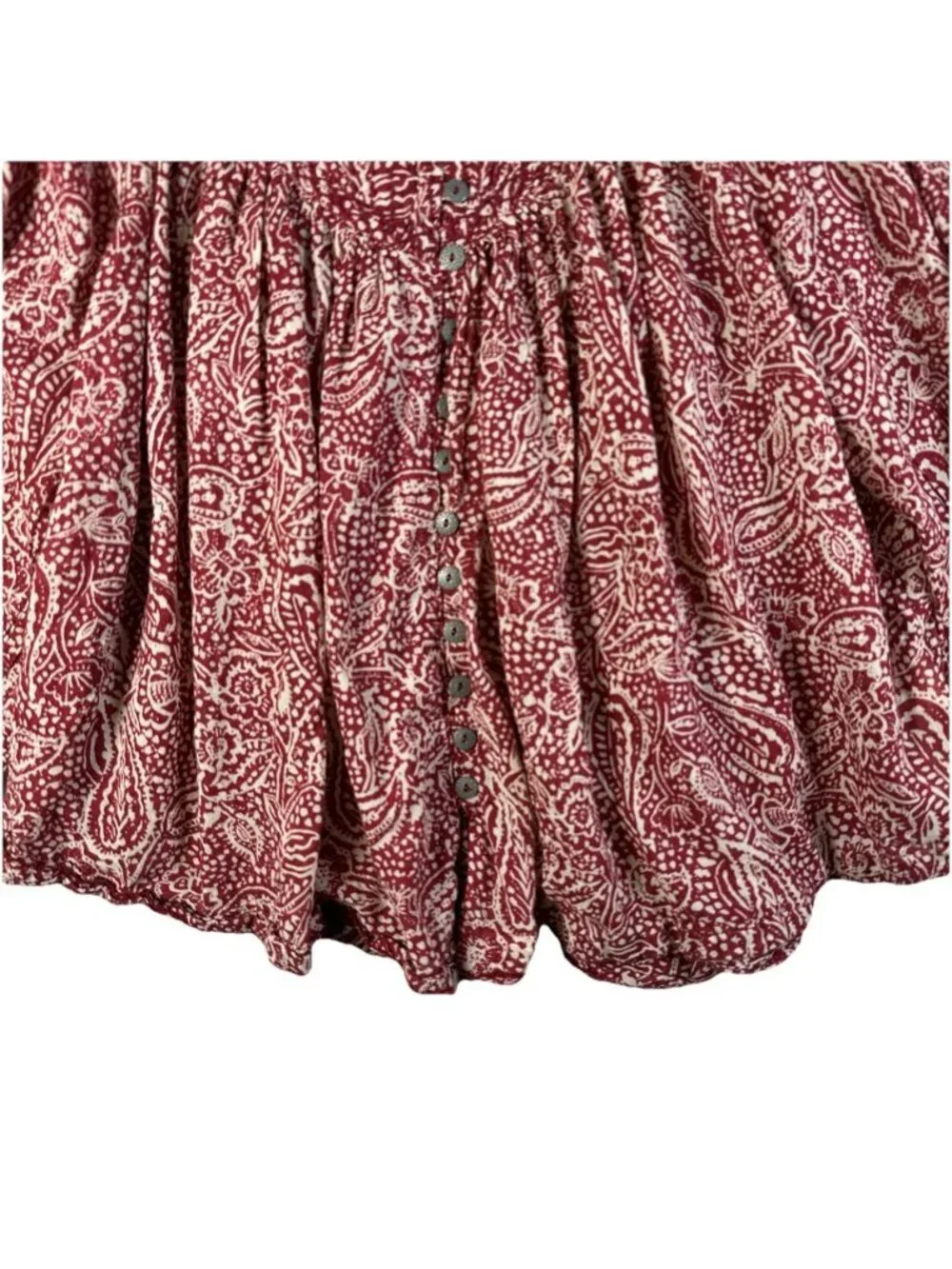 Free People Women's Size Small Cool Meadow Top Peasant Floral Oversized Red - Picture 5 of 13